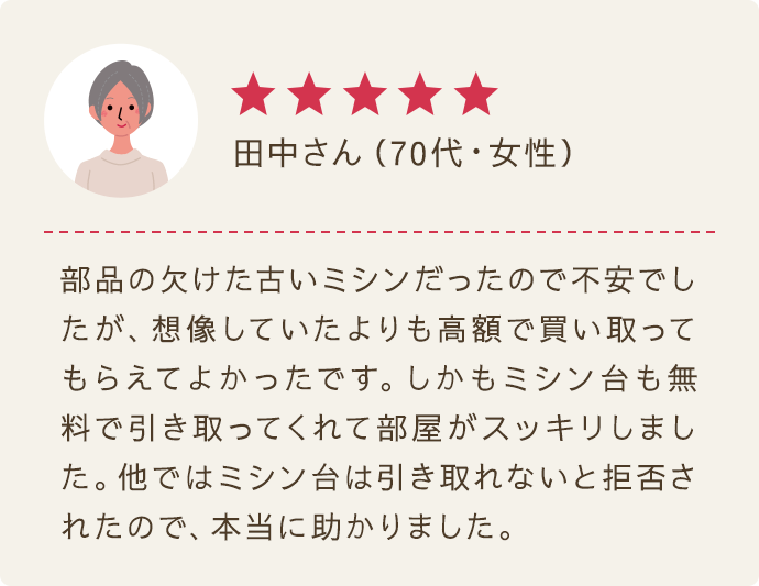 田中さん（70代/女性）｜★★★★★