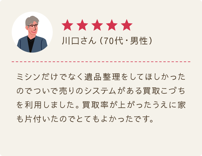川口さん（70代/男性）｜★★★★★
