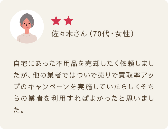 佐々木さん（70代/女性）｜★★★★★